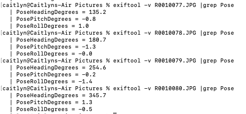 exiftool results