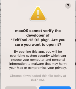 macos warning