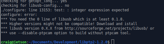 libptp configuration error